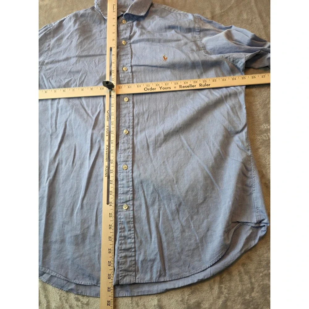 Polo Ralph Lauren Button Down Shirt Mens XL Blue Long Sleeve Oxford Cotton